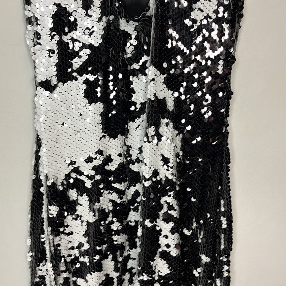 Aidan Mattox black and white sequin mini dress - Picture 8 of 10